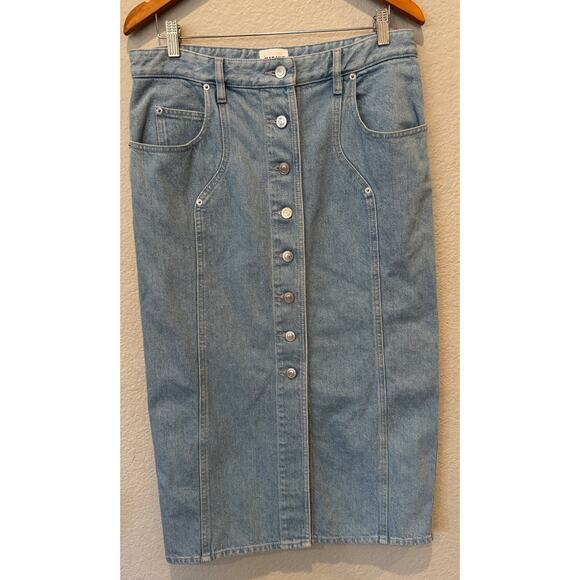 Isabel Marant Étoile Vandy Button Front Denim Skirt Size 42 FR, 10 US - Picture 14 of 15